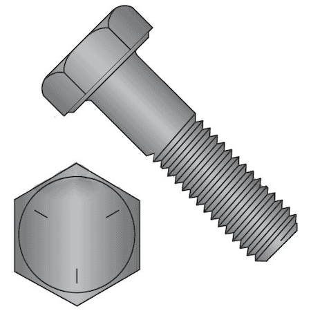 Newport Fasteners Grade 5, 3/8"-24 Hex Head Cap Screw, Plain Steel, 3/4 in L, 100 PK 687366-100